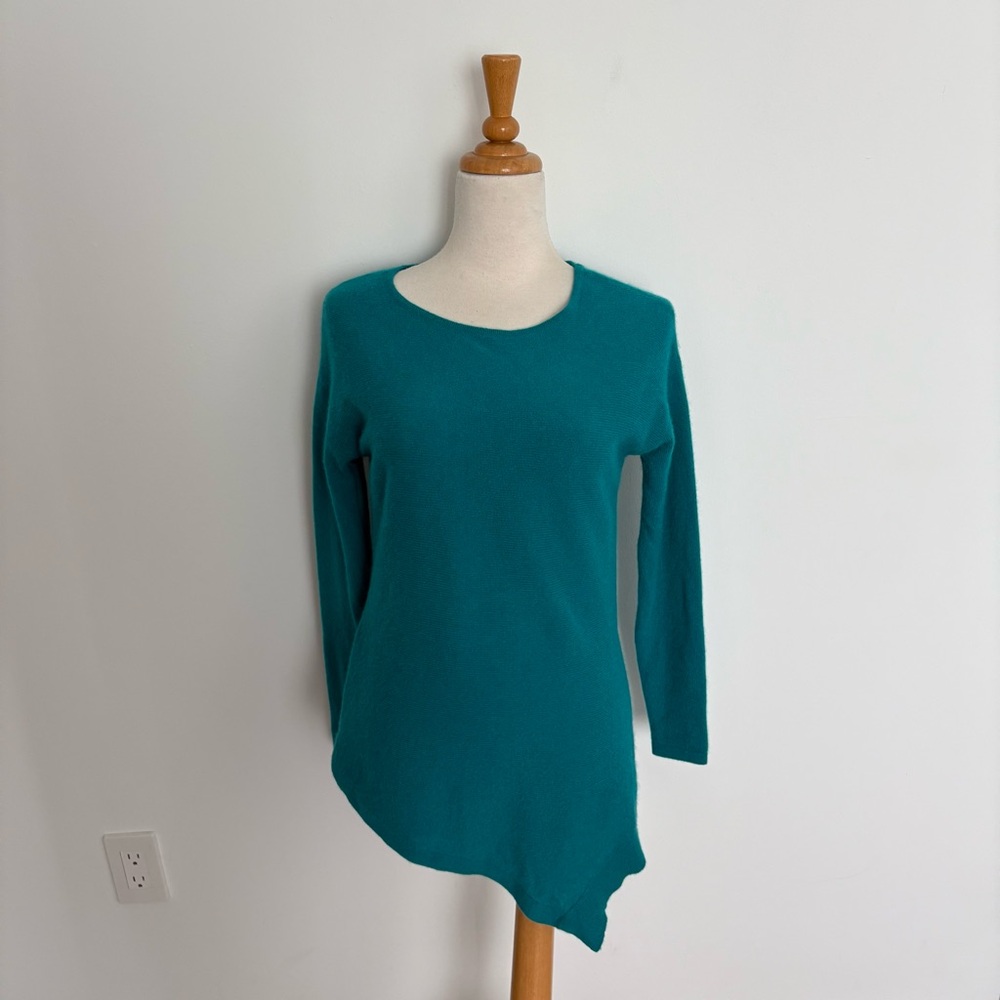 Charter Club Womens Cashmere Sweater Quiet Luxury Teal Green Blue Old Money